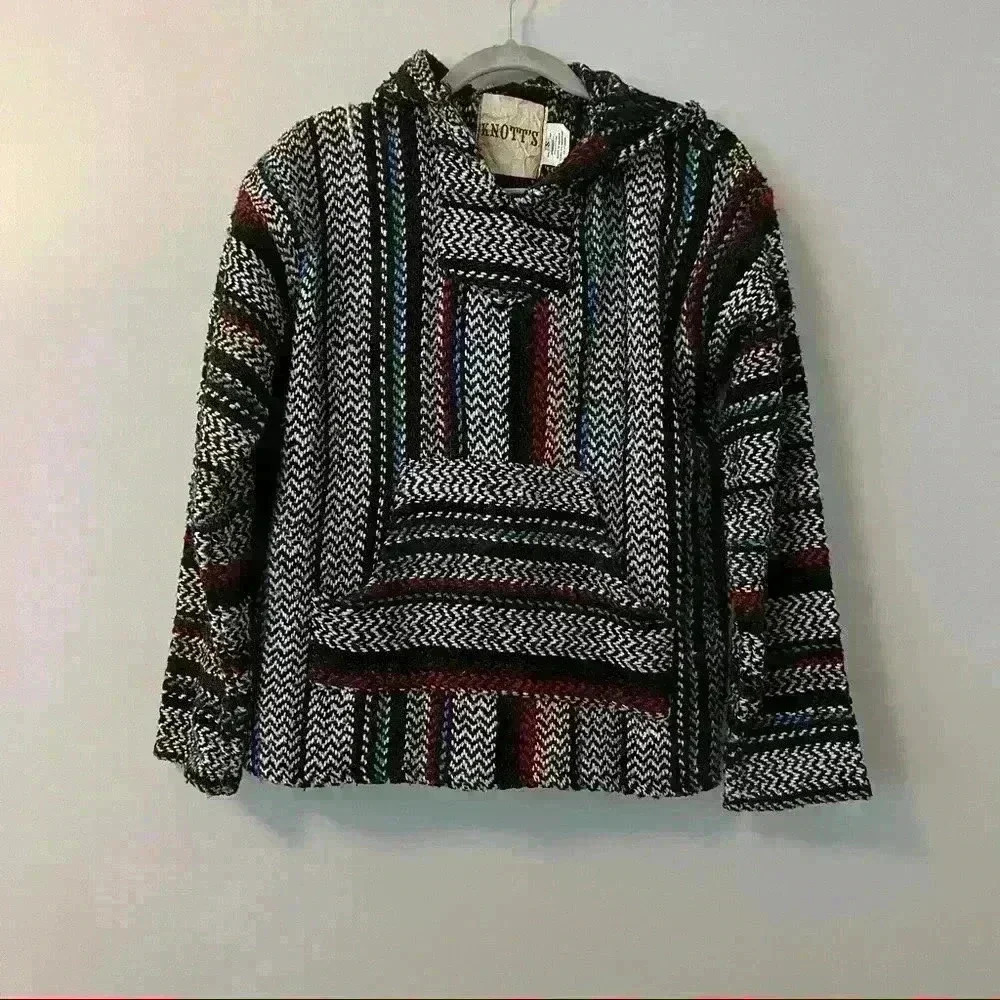 KNOTT'S Baja Hooded Pullover Pancho Size S Small